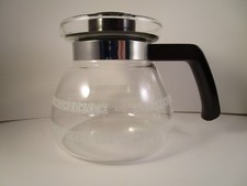 Vintage Melitta Glass 6 Cup Coffee Pot Carafe White Flower Design