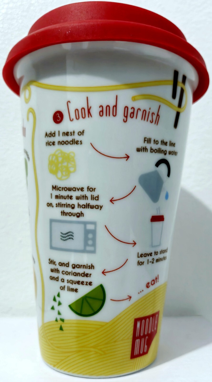 Ingwerfuchs Keramik Nudeln Reisebecher mit Silikondeckel Mikrowelle Spülmaschinenfest