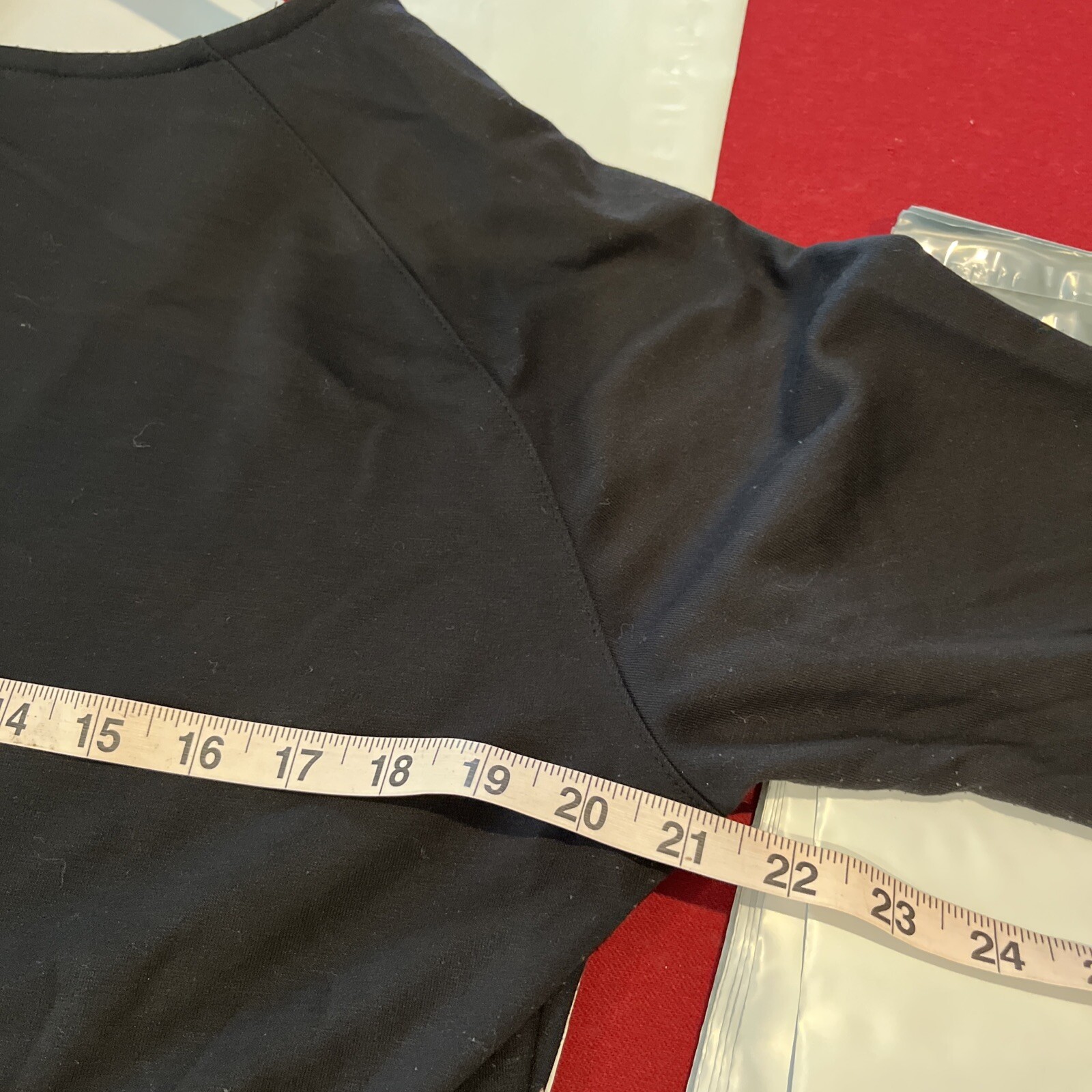 Lands' End 18 Black Dress Size 18 Short Sleeve Calf Length Flared