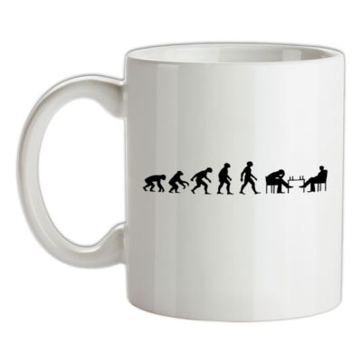 Evolution of Man Schach - Keramiktasse - Brettspielspielerin Königin König Bauer