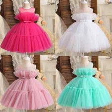 Girls Kids Wedding Toddler Birthday Princess Party Dress Infant Outfits