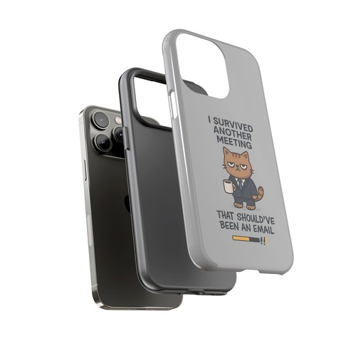 Tough Cases, Funny Cat Meeting Case, I Survived Meeting, Office Gift, Phone - 第 84/89 張圖片