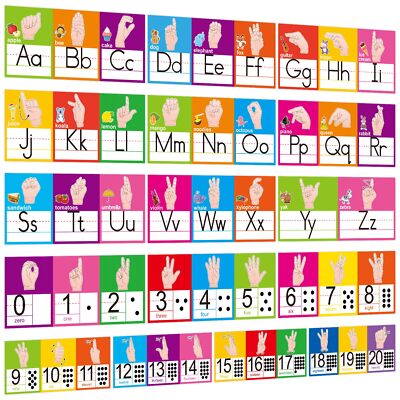 ASL出品 ASL Alphabet Number Line Set ABC Number 0-20 American Sign