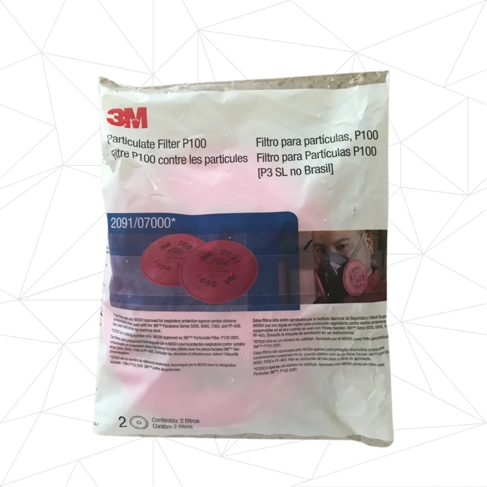 3M FULL FACE RESPIRATOR FACEPIECE MASK MEDIUM 6800+2091 P100 PARTICULATE FILTER - Image 2 of 4