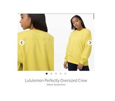 Lululemon Perfectly Oversized Crew Pullover. Yellow Serpentine Size 12