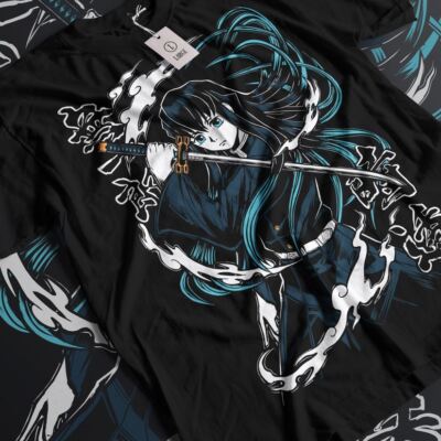 Muichiro Tokito T-shirt Kimetsu no Yaiba Demon Slayer Anime Black