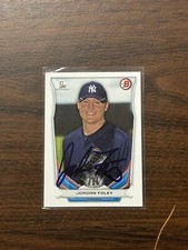 2014 Bowman Draft #DP128 Jordan Foley IP Signed Autographed New York Yankees
