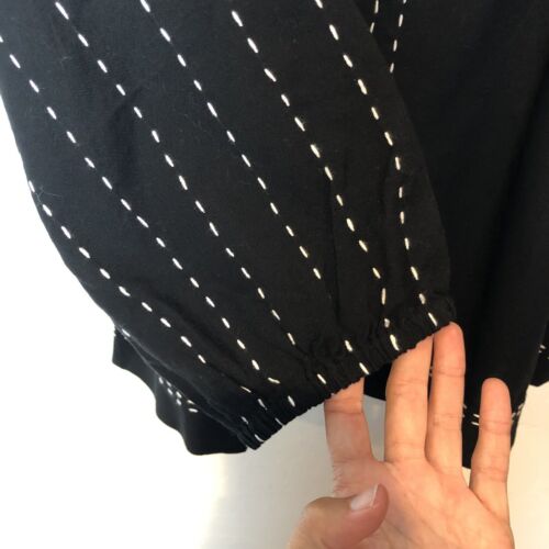 Pure J Jill Kantha Stitching Quilted Top Womens Medium Black White Lagenlook NWT - Picture 2 of 9