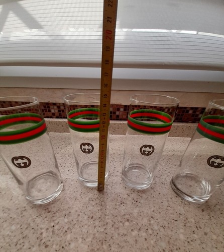 Bicchieri vintage da collezione GUCCI marchio incrociato sempreverde - Foto 4 di 5