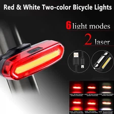 LED Bike Tail Light Rechargeable USB Bicycle Rear Cycling Warning Light 6 Modes