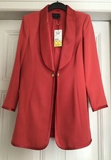 Luisa Spagnoli Italy Longblazer Gehrock pura Seta Hummer Rot Gr 40 It 46 NP 550