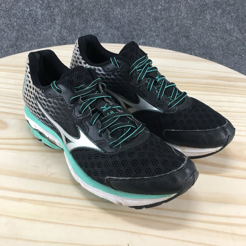 Mizuno Shoes Womens 8 Wave Rider 18 Running Sneakers Black Mesh Low J1GD150303 - Image 3 of 4