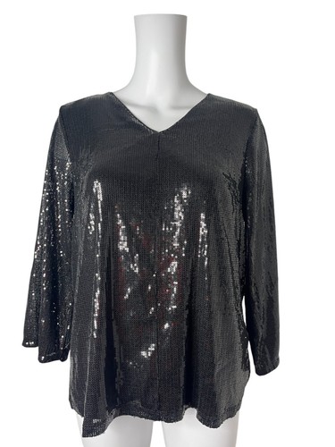 Fransa Sequin Jumper Pullover Size Small Black Blouse Womens Top NEW EU38 RRP£60 - Picture 6 of 11