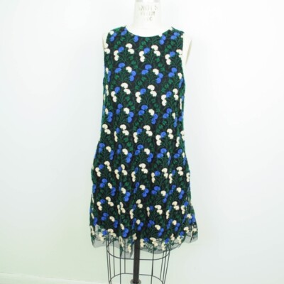 $178 Julia Jordan Womens Floral Embroidered Lace Shift Dress 6 Black Blue  P10 | eBay