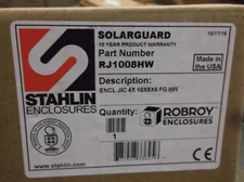 NIB STAHLIN RJ1008HW SOLARGUARD ENCLOSURE FACTORY SEALED BOX (424)