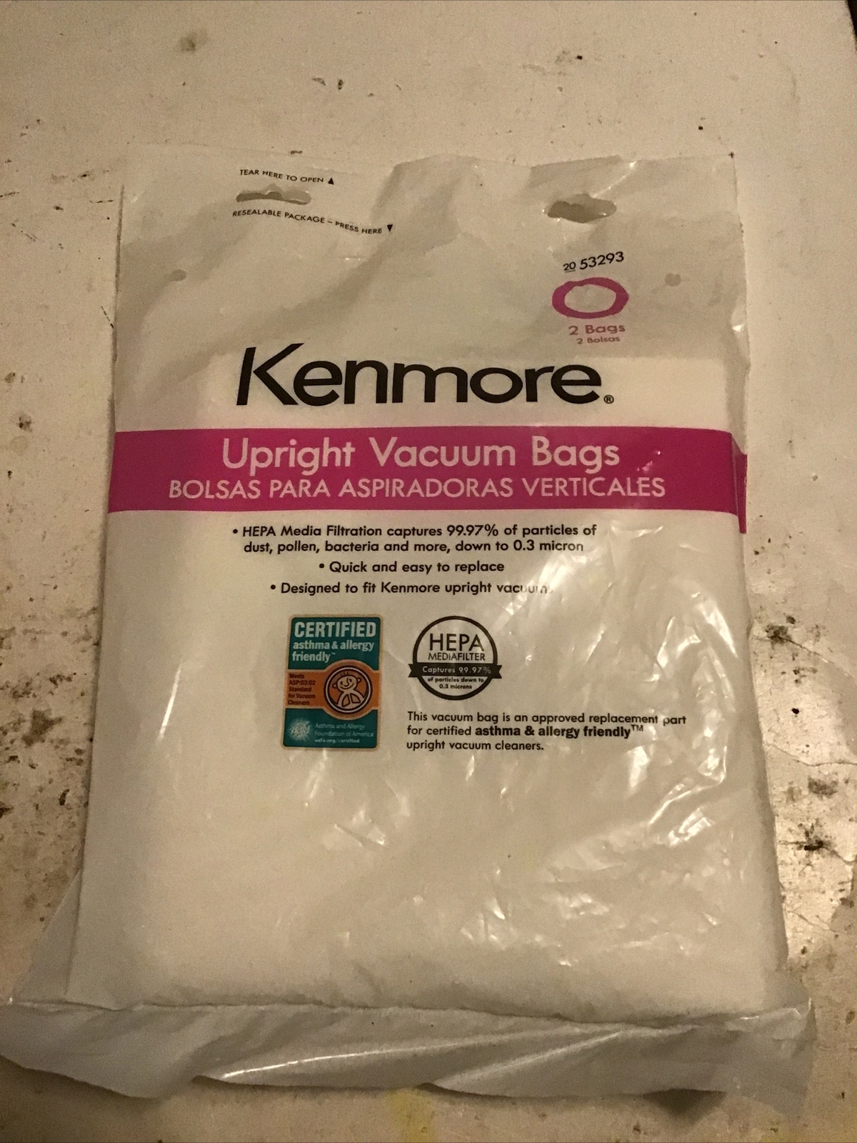 Kenmore 53293 Style O Upright Vacuum Bags 2 pack eBay