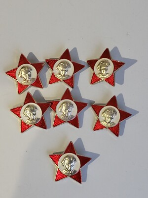 Soviet Union Lenin Communist Red Star October Child USSR Pin Badge VTG,Set 7 pcs