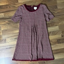 Anthropologie Maeve Dora Burgundy Red Textured Dress A Line Woman’s Size Medium