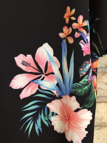 NEW DIRECTION SM Popover TOP NEW w TAGS MSRP $48 Black Floral Dolman sleeve WOW - Picture 6 of 12