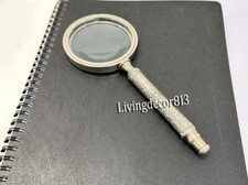 Handmade Brass Engraved Magnifier Glass, Map Reader, Vintage Style Magnifier