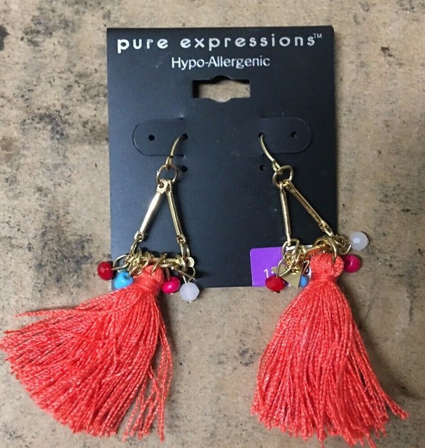 Pure Expressions Dangling Colorful Earrings Hypo Allergenic.