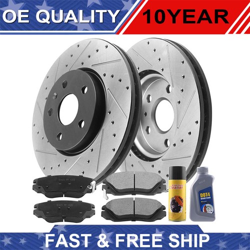 321mm Front Rotors Brake Pads for Equinox Terrain Malibu Regal LaCrosse w/Fluid - Picture 1 of 7