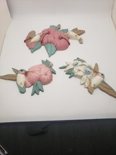 Set Of 3 Vintage Hummingbird Plaques, Burwood Products,made In USA