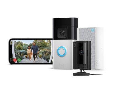 RING Battery Doorbell Plus + Chime 2. Gen, Innenkamera 2. & Echo Dot Bundle 