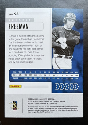 2020 Panini Absolute - Spectrum Blue #93 Freddie Freeman (g) | eBay