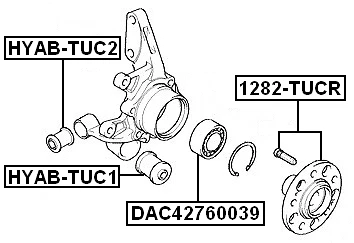 Cojinete de rueda delantera 42X76X39 Febest DAC42760039 OEM 52710-26530 Foto 2 de 3