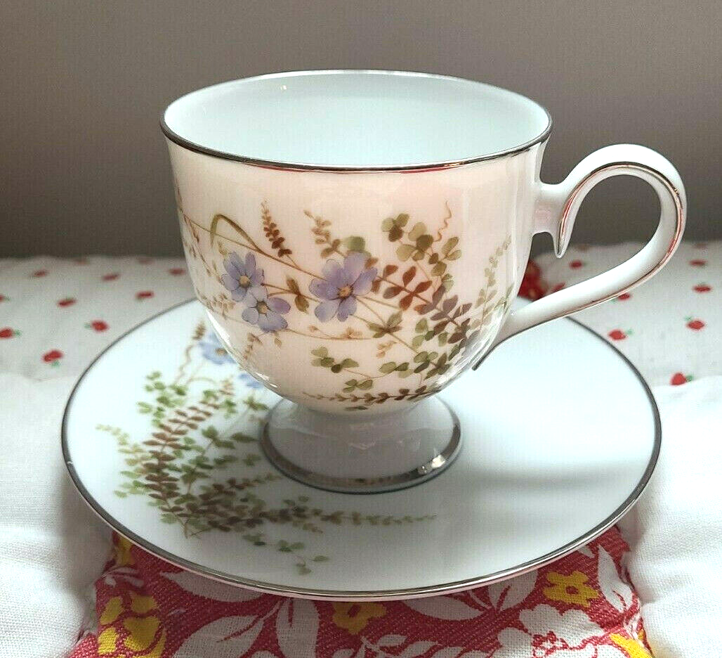 Vintage Noritake Ireland Edenderry Tea Cup And Saucer Shamrocks