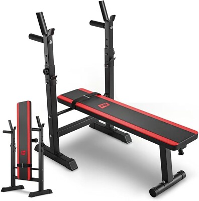 Klappbare Hantelbank, HS-1080, 250 kg Tragkraft, legierter Stahl, flach verstellbar