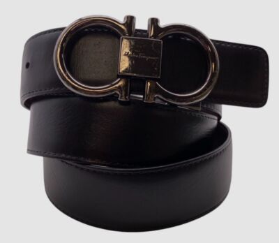 Salvatore Ferragamo Men's Brown Reversible Double Gancini