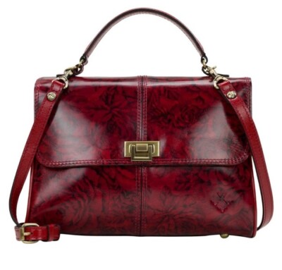 Pataricia Nash Yoeky Leather Top Handle Crossbody Bag-Etched Roses-NWT-$249