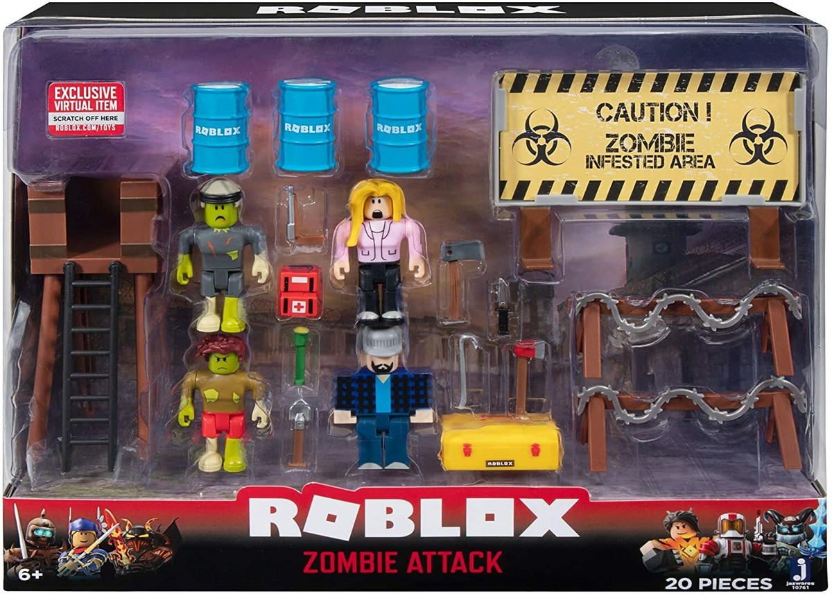 Kit Roblox Bonecos Zumbi Attack Aventura Brinquedos Diversão