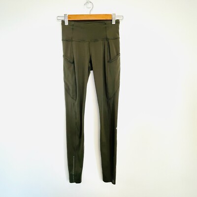 Lululemon Size (8 Aus) Khaki Olive Green Leggings Yoga