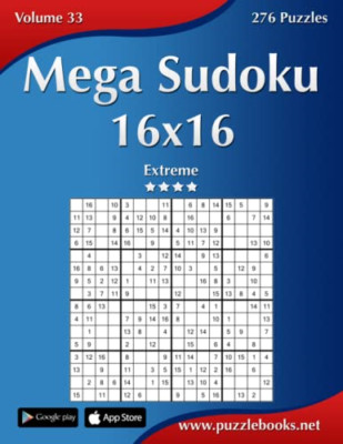 Mega Sudoku 16x16 - Extreme - Band 33 - 276 Rätsel ( - Taschenbuch NEU Snels, N