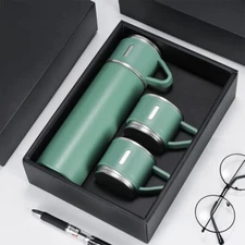 Steel Vacuum Insulated Bottle Gift Set Office Business Coffee Mug Thermos New