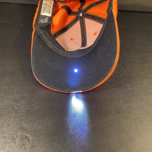 Port Authority Hi Beam Cap Orange Work Light Bill Blaze Logo Flashlight Hat - 第 1/6 張圖片
