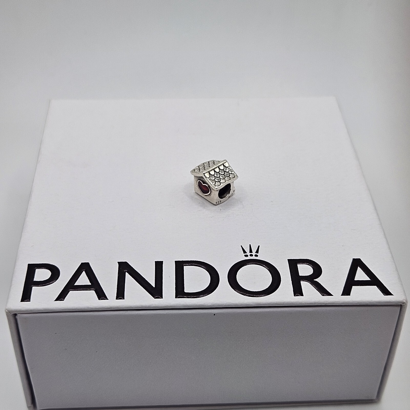 Genuine Pandora Dog House Kennel Enamel Heart Charm A… Gem