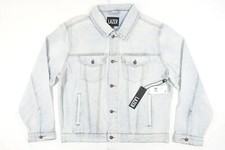 LAZER FADED BLEACHED BLUE XL TRUCKER DENIM JEAN JEANS JACKET MENS NWT NEW