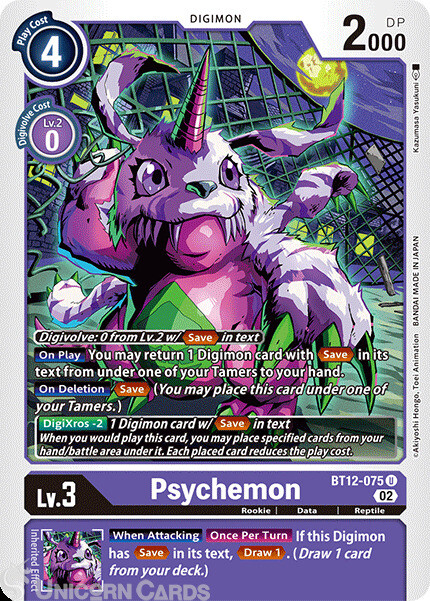 BT12-075 Psychemon :: Uncommon Digimon Card :: BT12: Across Time ::