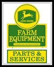 JOHN DEERE PARTS & SERVICES TRACTOR FARM EQUIPMENT METAL SIGN TIN PLAQUE 2277