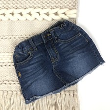 Lucky Brand Girls Denim Jean Skirt Size 4 Semi Elastic Adjustable Button Waist