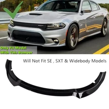 For 2015-2023 Dodge Charger SRT Scat Pack Front Bumper Lip Splitter Glossy Black