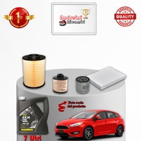 Set Service 4 Filter+7 Liter 5W30 Ford Focus III 2.0 Tdci 110KW 150CV 2014>