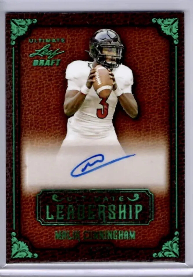 2022 LEAF ULTIMATE DRAFT MALIK CUNNINGHAM ROOKIE RC AUTO #4/25 LEADERSHIP