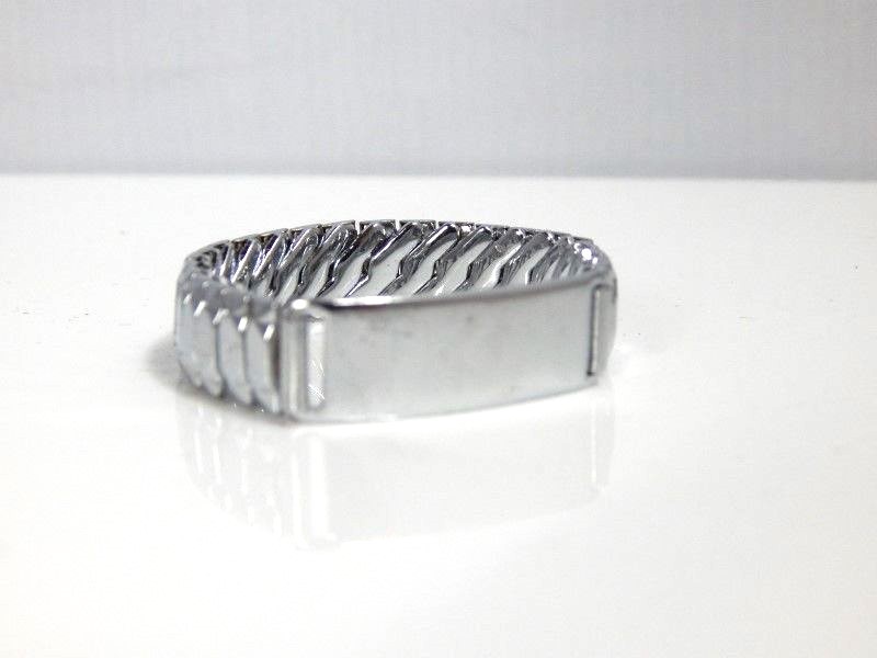 Vintage 70s Stretch ID Expandable Childs Bracelet Metal