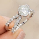 1.5 Ct Vvs1 White Round Cut Moissanite Engagement Ring Sterling Silver Size 7