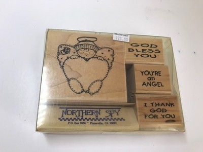Vintage Rubber Stamps 1996 Northern Spy 4 Retired Angel Religious God Bless